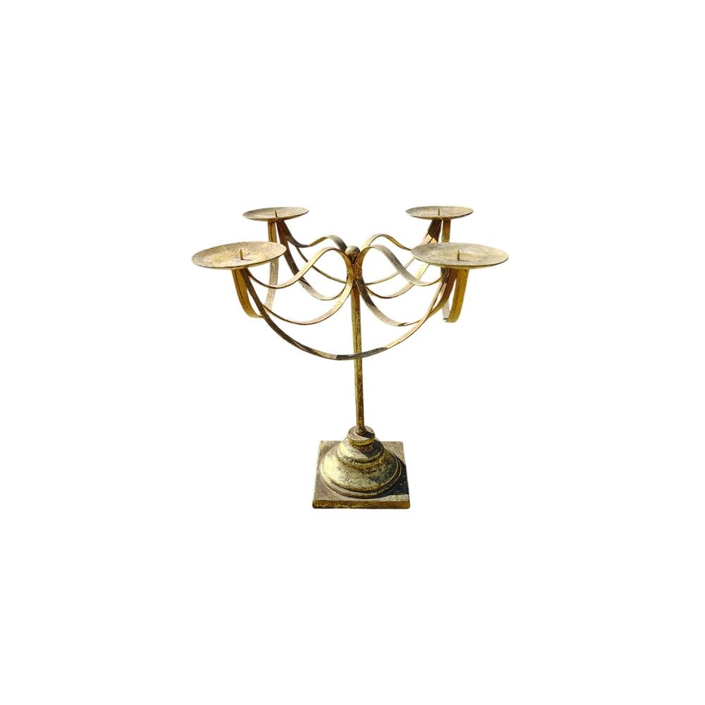Magnificent Vintage Classic Banquet Table Gold Gilt 4 Pillar Candelabras